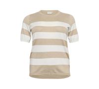 KAFFE CURVE Jersey 'KA Lizzy' beige / blanco L beige / blanco