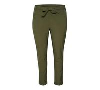Kaffe Curve - Pantalones con Cinturón de Cintura Elástica Hoja de Uva - Trousers - Mujer - Verde - 6XL -