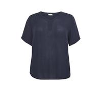 Kaffe Curve Plus-Size Women's Blouse V-Neck Short Sleeves Relaxed Fit Hip Length Blusas, Midnight Marine, 48 Grande para Mujer