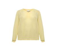 Kaffe Curve Plus Size Women's Blusa Long Sleeves V-Neck Regular Fit Rounded Hem, Pala Banana, 46 ES/Talla Grande