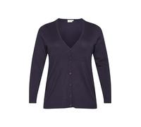 Kaffe Curve Plus-Size Women's Cardigan V-Neck Button Fastening Slim Fit Suéter, Dawn Purple, S Grande para Mujer