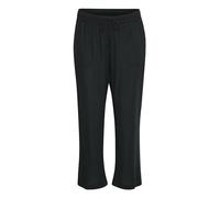 Kaffe Curve Plus-Size Women's Pants Cropped Length Casual Fit Elastic Waist Pantalones, Black Deep, 48/más Talla De Las Mujeres