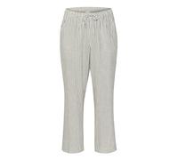 Kaffe Curve Plus-Size Women's Pants Cropped Length Casual Fit Elastic Waist Pantalones, Chalk/Black Stripe, 44/más Talla De Las Mujeres