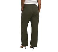 Kaffe Curve Plus-Size Women's Pants Cropped Length Casual Fit Elastic Waist Pantalones, Forest Night, 46/L De Las Mujeres