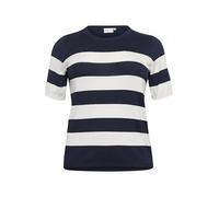 Kaffe Curve Plus Size Women's Pullover Short Sleeves Slim Fit Round Neck Jersey, Midnight/Chalk Stripe, XL Grande para Mujer