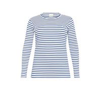 Kaffe Curve Plus-Size Women's T-Shirt Long Sleeves Striped Crew Neck Slim Fit Camiseta, Chalk/Surftheweb-Blue Heart, XL además de su Talla para Mujer