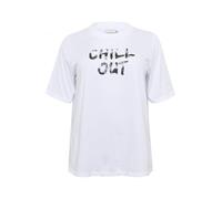 Kaffe Curve Plus Size Women's T-Shirt Round Neck Loose Fit Short Sleeves Camiseta, Blanco-Optical White, M Mujeres