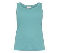Kaffe Curve Plus Size Women's Tank Top Rib Jersey Slim Fit Round Neck Hip Length, Azul Verdoso, M además de su Talla para Mujer