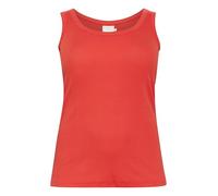 Kaffe Curve Plus Size Women's Tank Top Rib Jersey Slim Fit Round Neck Hip Length, Granadina, M además de su Talla para Mujer