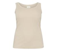 Kaffe Curve Plus Size Women's Tank Top Rib Jersey Slim Fit Round Neck Hip Length, Piel sintética, L además de su Talla para Mujer