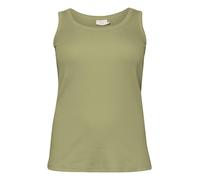 Kaffe Curve Plus Size Women's Tank Top Rib Jersey Slim Fit Round Neck Hip Length, Straw, L además de su Talla para Mujer