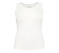 Kaffe Curve Plus Size Women's Tank Top Scoop Neck Slim Fit Lace Rib Jersey, Chalk, XL además de su Talla para Mujer