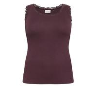 Kaffe Curve Plus Size Women's Tank Top Scoop Neck Slim Fit Lace Rib Jersey, marrón, L además de su Talla para Mujer