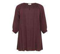 Kaffe Curve Plus-Size Women's Tunic 3/4 Sleeves Loose Fit Round Neck, marrón, 52 Grande para Mujer