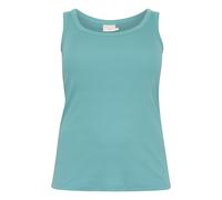 Kaffe Curve Plus Size Women's Tank Top Rib Jersey Slim Fit Round Neck Hip Length, Azul Verdoso, XL además de su Talla para Mujer