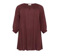 Kaffe Curve Plus-Size Women's Tunic 3/4 Sleeves Loose Fit Round Neck, marrón, 44 Grande Taille para Mujer