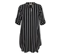 KAFFE CURVE Vestido camisero 'Milana' negro / blanco 48 negro / blanco