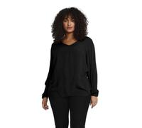 Kaffe Curve Women's Plus Size Blouse Long Sleeves V-Neck Blusa, Black Deep, 52 De Las Mujeres