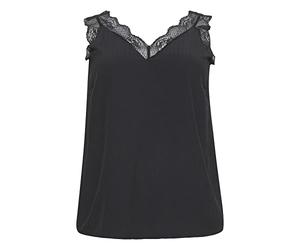 Kaffe Curve Women's Plus Size TopSleeveless Lace Vest Tank Top Camisa, Black Deep, 46 De Las Mujeres