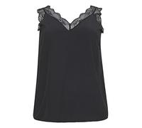 Kaffe Curve Women's Plus Size TopSleeveless Lace Vest Tank Top Camisa, Black Deep, 50 De Las Mujeres
