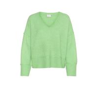 KAFFE Kaffe Women's Pullover V-Neck Relaxed Fit Long Sleeves Above Hip Length Jersey Mujer (Pack de 1)