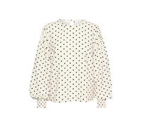 KAFFE Langarm-Bluse Kaoscarna, Chalk/Black Dot 44 Blouse, 46 Mujeres