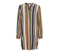 Kaffe- Vestido Camisero a Rayas Verde/Rosa- Dresses- Mujer- Multicolor- M- Vestido Camisero a Rayas Verde/Rosa
