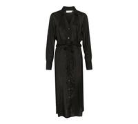 Kaffe- Vestido camisero negro profundo con cinturón- Dresses- Mujer- Negro- L- Vestido camisero negro profundo con cinturón