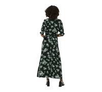 KAFFE Vestido de mujer KAvelana para mujer, manga corta, maxi, informal, elegante, estampado, largo hasta el codo, Ponderosa Pino Grande Flower, 36