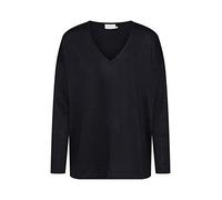 Kaffe Women's Blouse Long Sleeves V-Neck Casual Fit Jersey Fabric Wide Shoulders, Blusa De Las Mujeres, Black Deep,