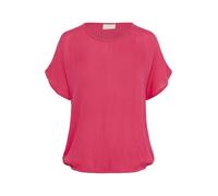 KAFFE Women's Blouse Short Batwing Sleeves Round Neck Elastic Hem Loose Fit Blusas, Frambuesa, 40 para Mujer