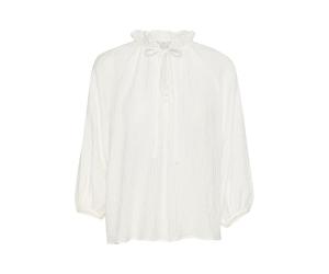 KAFFE Women's Blouse V-Notch Neck Buttons Regular Fit 3/4 Sleeves Hip Length Blusas, Chalk, 42 para Mujer
