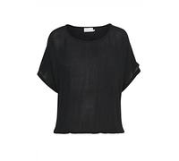 KAFFE Women's - Blusa Corta de Batwing Sleeves Round Neck Elastic Hem Loose Fit Mujer, Negro Profundo, 42