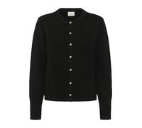 KAFFE Women's Cardigan Round Neck Buttons Long Sleeves Regular Fit Hip Length Suéter, Negro Profundo, XS para Mujer