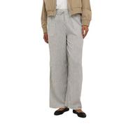 Kaffe Women's Casual Pants Elastic Waist Wide Legs Full-Length Pockets, Pantalones De Las Mujeres, Chalk/Black Stripe,