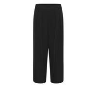 Kaffe Women's Culotte Pants Wide Legs Cropped Length Midrise Waist Casual Fit Pantalones, Black Deep, 40 De Las Mujeres