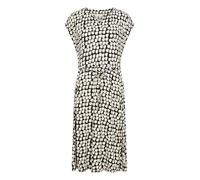 KAFFE Women's Dress V-Notch Neck Above Knee Length Short Sleeves Printed Vestido, Black_Sand Graphic Dot, XXL para Mujer