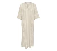 KAFFE Women's Kaftan Dress Half Sleeves Midi Length V-Notch Neck Regular Fit Vestido, Chalk/Chinchilla Stripe, 44 para Mujer