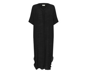 KAFFE Women's Maxi Dress Pockets V-Neck Loose Fit Half Sleeves Round Hem Vestido, Negro Profundo, 44 para Mujer