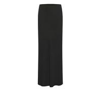 Kaffe Women's Maxi Skirt Slim Fit High Slits High-Waisted Elastic Waistband, Falda De Las Mujeres, Black Deep,