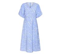KAFFE Women's Midi Dress V-Neck Tailored Fit Flared Skirt Half Sleeves Printed Vestido, Vista Blue W.Nantucket AOP, 38 para Mujer