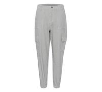 Kaffe Women's Pants Elastic Cuffs Cropped Length Regular Fit Cargo Pockets Pantalones, Blue/White Stripe, 42 De Las Mujeres