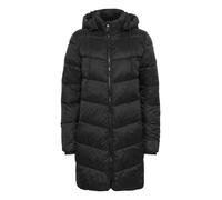 KAFFE Women's Puffer Coat High Collar Hooded Mid-Thigh Length Zipper Regular Fit Abrigo, Negro Profundo, 42 para Mujer