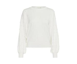 KAFFE Women's Pullover Long Sleeves Beaded Round Neck Regular Fit Jersey, Chalk, S para Mujer