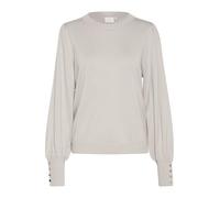 KAFFE Women's Pullover Regular Fit Crew Neck Long Sleeves Rib Edges Hip Length Jersey, Elephant Skin Melange, M para Mujer