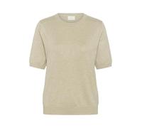 KAFFE Women's Pullover Short Sleeves Round Neck Regular Fit Hip Length Suéter pulóver, Melange de Plumas, L Mujeres