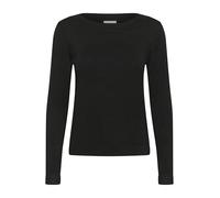 KAFFE Women's Pullover Slim Fit Boat Neck Long Sleeves Hip Length Fine Knit Jersey, Negro Profundo, XL para Mujer
