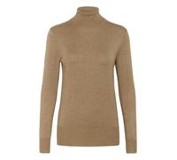 KAFFE Women's Rollneck T-Shirt Long Sleeves Slim Fit Hip Length Rib Edges Jersey, Tostada Coconut Melange, XXL para Mujer