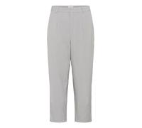 Kaffe Women's Trousers Cropped Length Tapered Legs High-Waisted Regular Waist Pantalones, Grey Melange, 46 De Las Mujeres