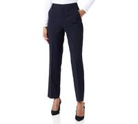 Kaffe Women's Trousers Regular Fit Zipper Fastening Cropped Length Straight Legs Pantalones, Midnight Marine, 46 De Las Mujeres
